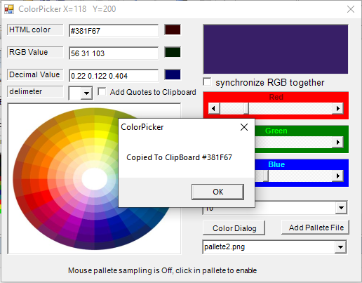 ColorPicker copy Paste